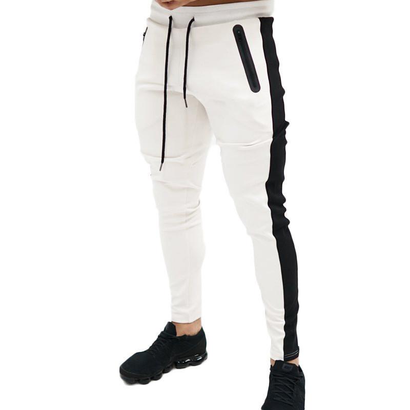 Men's Casual Sports Contrast Color Elastic Waist Slim Fit Pants 84530948M