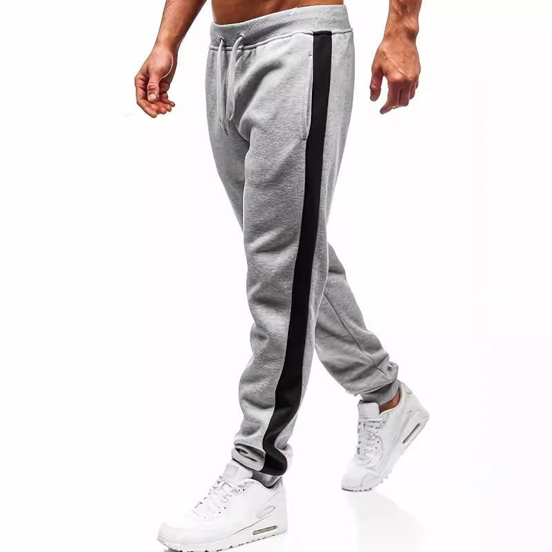 Men's Fleece Casual Side Stitching Single-strip Sports Pants 99804210X