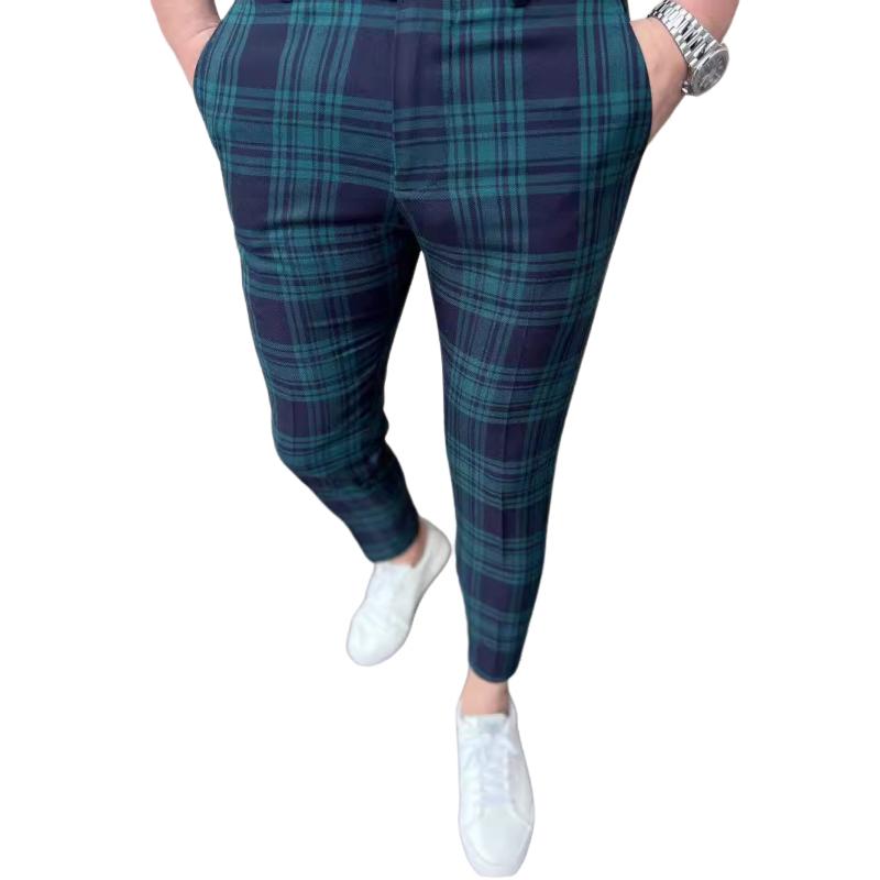 Men's Casual Plaid Suit Pants 77856933Y